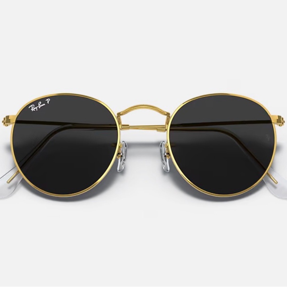 Ray-Ban Gold Frame Round Sunglasses